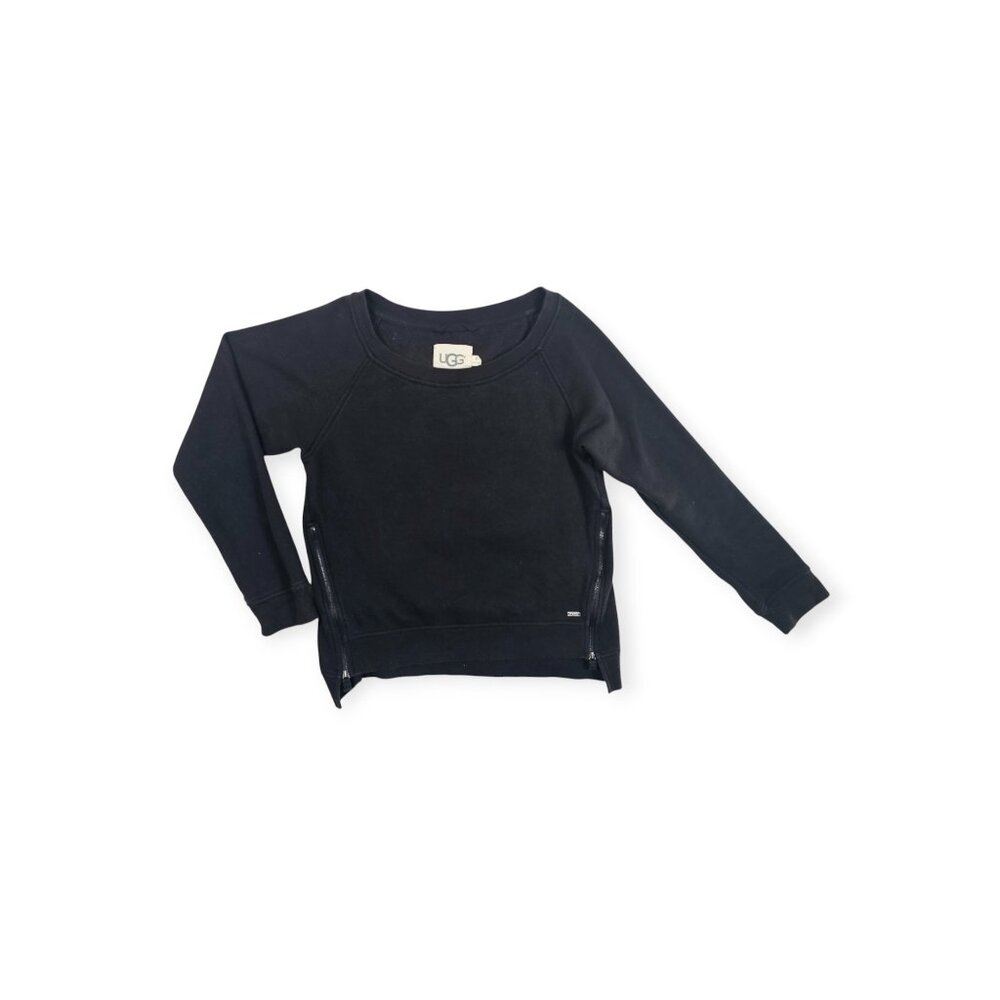 🛍️ UGG Side Zip Pullover Sweatshirt - Women's XS - Black Cotton Blend